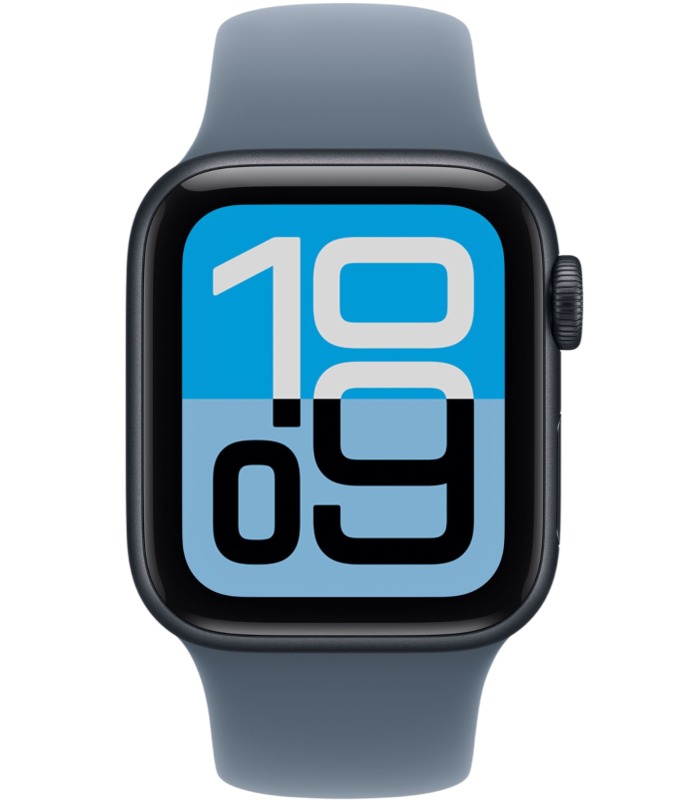 Apple Watch SE 3, 40 мм, корпус из алюминия цвета «Полуночный черный», спортивный ремешок, размер S/M